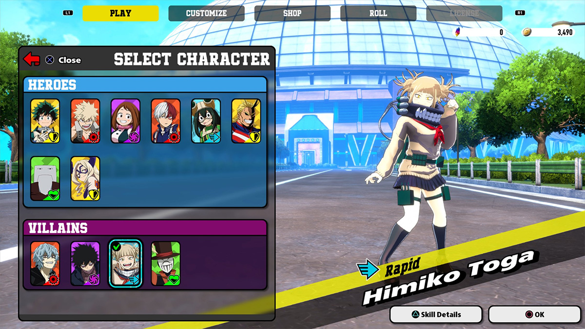 My Hero Ultra Rumble character customization