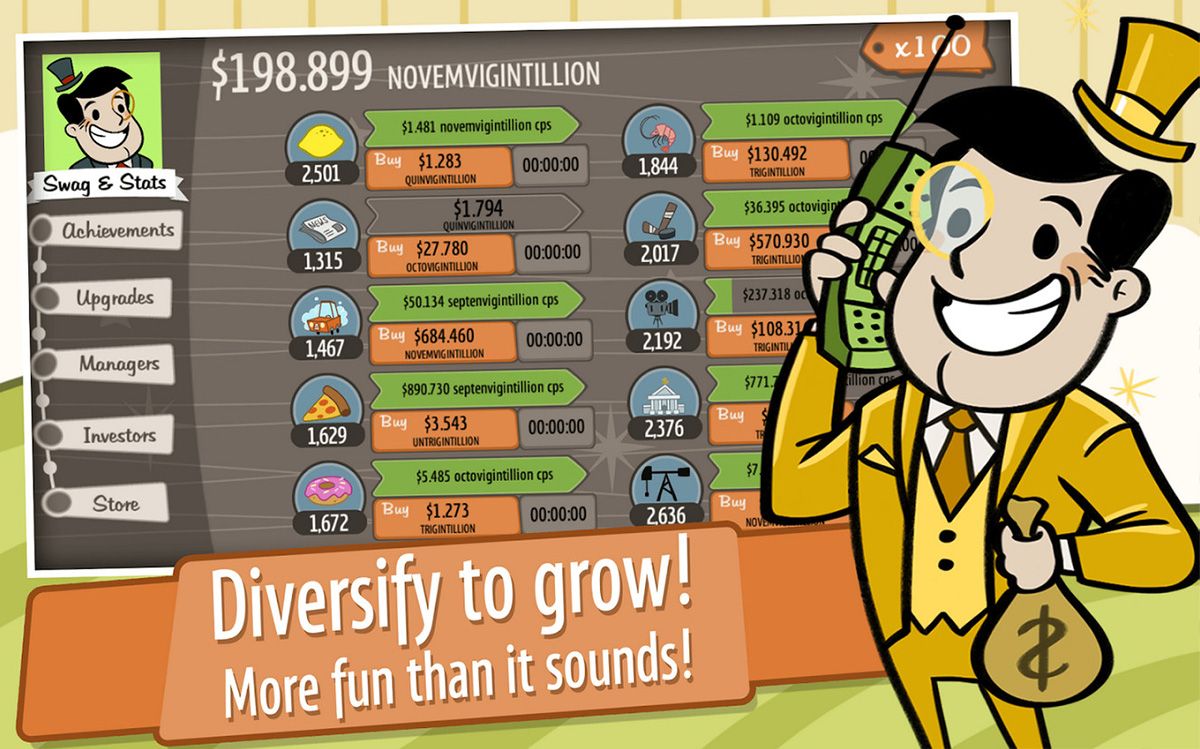 AdVenture Capitalist diversify to grow