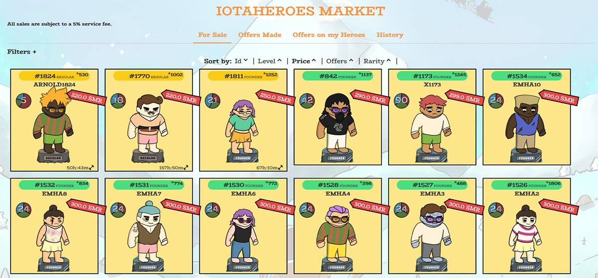 IOTA Heroes marketplace